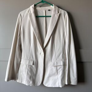 Uniqlo Blazer Womens Large Classic Neutral‎ Single Button Office Career Jacket